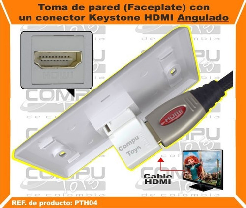Faceplate Hdmi Angulado 90 Grados Pth04 Computoys Sas