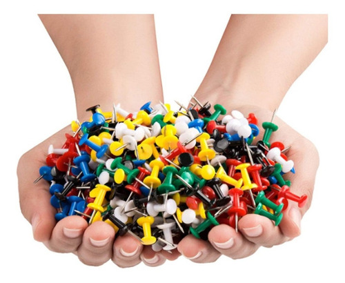 100 Chinchetas Chinches Push Pins Para Pizarras Corcho Notas