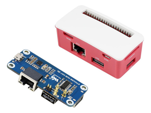 Ethernet / Usb Hub Hat B Con Caja Abs Para Raspberry Pi Zero