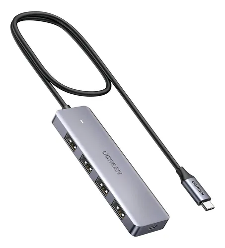 Ugreen Hub Usb C, Adaptador Tipo C A 4 Usb 3.0 Puertos De 5 Gbps, Compatible Con Macbook Pro, iMac, iPad Pro, Chromebook, Pixelbook, Dell Xps, Galaxy Y Más Dispositivos Tipo C, 60 Cm
