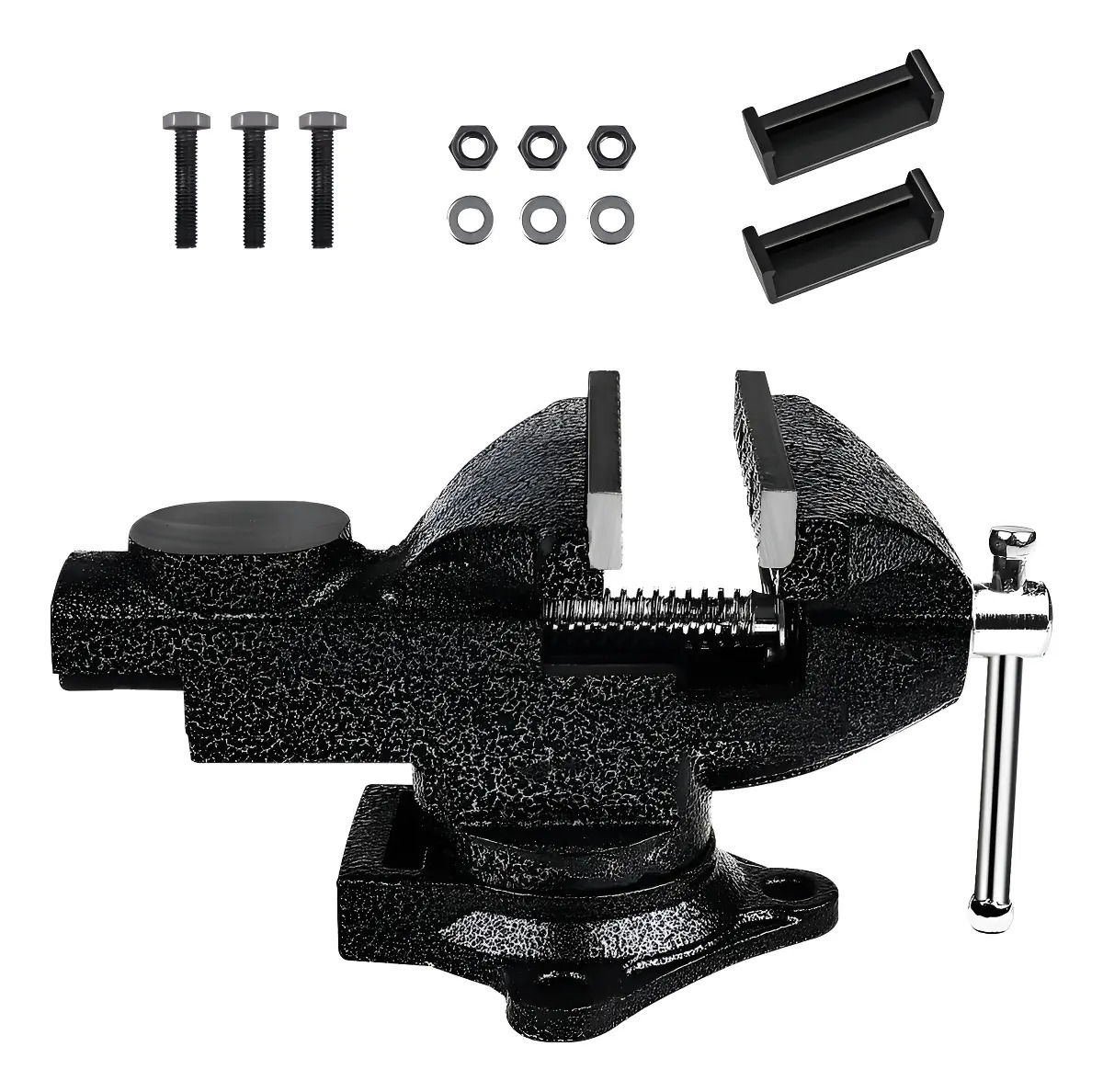 Tornillo De Banco Shawty® Ligero Ajuste Rápido Acero Tipo Europeo 3,5 Pulgadas Con Base Giratoria De 360 Grados Herramienta