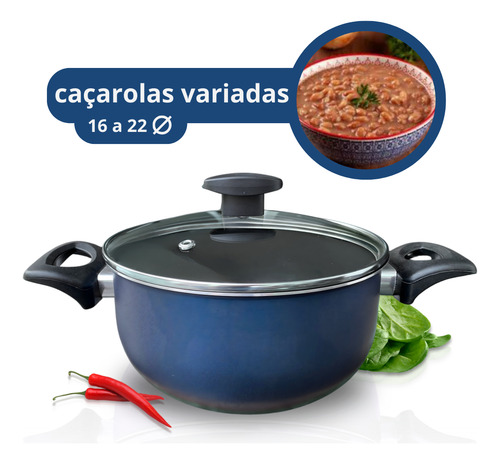 Conjunto Jogo De Caçarola Panelas C/ Fervedor Antiaderente
