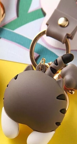 Hermoso Llavero Mujer Trasero Gato Pvc Mochila Bolso 1u.
