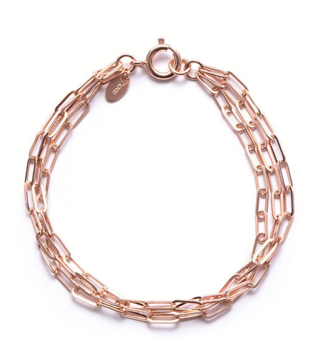 Pulsera Carmín Element Trio De Plata 925 Con Baño Rosé Ss