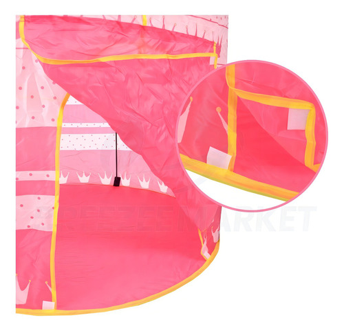 Castillo Carpa Mágico Niños Portátil Plegable Divertido Color Rosa
