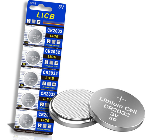 Cr2032 Batería Para Placa Base Y Llave Coche 3v 5 Unidades