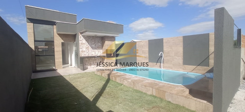 Imagem 4 de 13 de Casa 2 Quartos, Área Gourmet E Piscina Em Unamar - Cf - 082