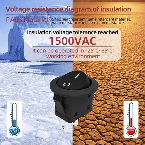 Lcocove Jd - 2 Interruptores Basculantes Redondos De Corrien