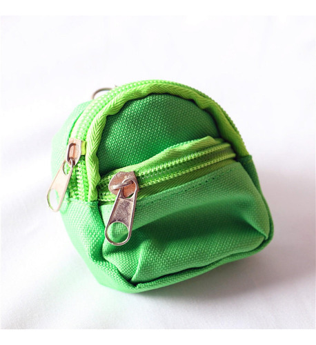 Mini Bolso De Muñeca Mochila Con Cremallera Verde