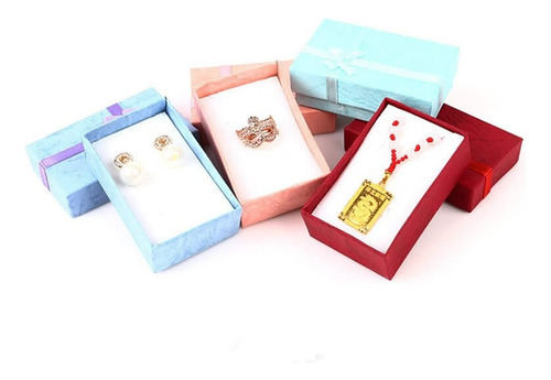 Pack 24 Cajas Carton Joyas Conjuntos Cadenas 8x5cm Regalo