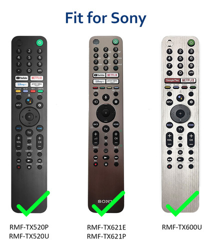 USTIYA Funda Para Sony Tv 4k Rmf Tx600 C/p/u/e Case Control Remoto Carcasa Silicona Color Negro Cover