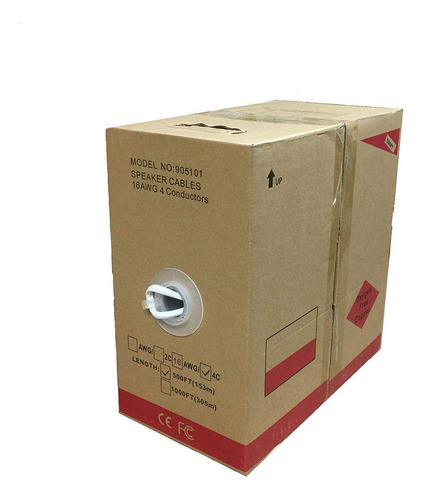 Alambre De Altavoz De 250 Pies 18awg Cl2 En La Pared Ofc De