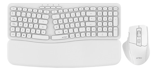 Kit 2 En 1 Teclado Y Mouse Acteck Mk650 Inalambrico Blanco