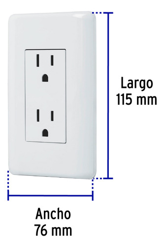 Contacto Duplex 2 Polos + Tierra 10 Pzas Basic Volteck 25076