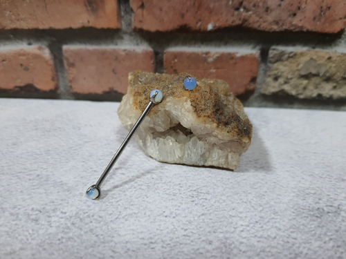 Imagen 4 de 6 de Piercing Con Piedras Naturales Titanio Pezon, Lengua, Oreja