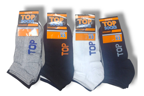 12 Pares Soquetes Algodón Hombre Ropa Interior Por Mayor Surtidos Lisos Único