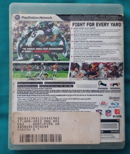 Madden Nfl 10 Ps3 Play Station 3 (Usado)