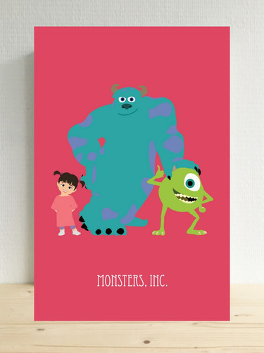 Cuadro Monster Inc Regalo Pelicula Infantil Personaliza20x30