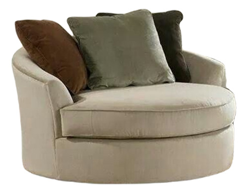 Sillon Premium 80cm Individual Redondo Moon Pana - Beige