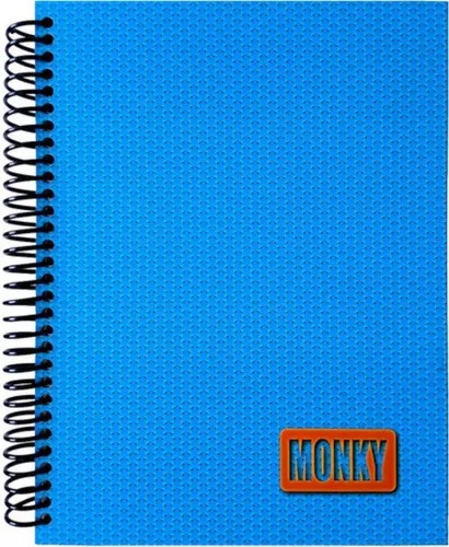 Cuaderno Profesional Monky 200 Hojas Cuadriculado Pasta Dura Cuadro Grande 7mm