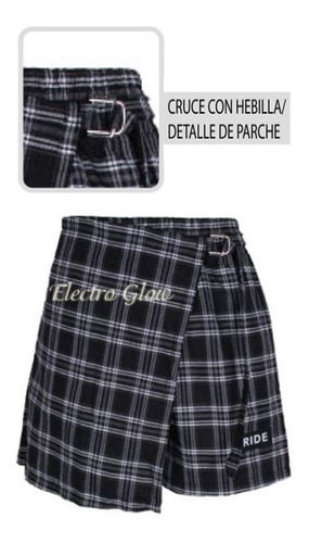 Short Falda 2 En 1 Casual Elegante Cuadros Dama Verano Mujer