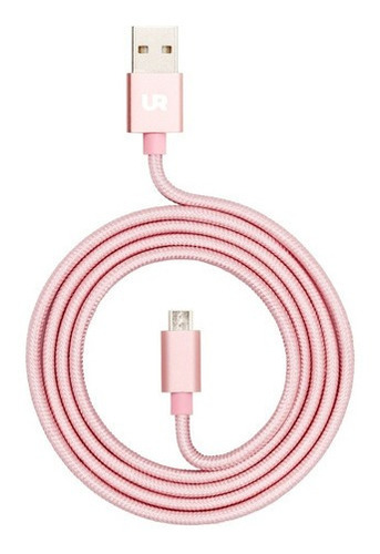 Cable Micro Usb A Usb 2.0 Urbano Trenzado Carga Rapida 1m Color Rosa