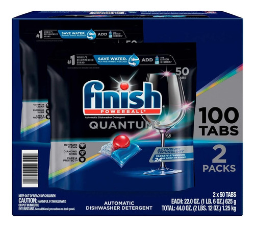 Finish Quantum 100 Pastillas Lavavajillas Detergente