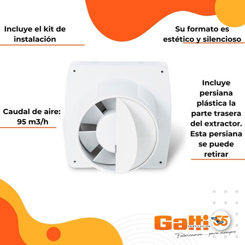 Extractor De Aire Baño/cocina 4 (10 Cm) Con Persiana