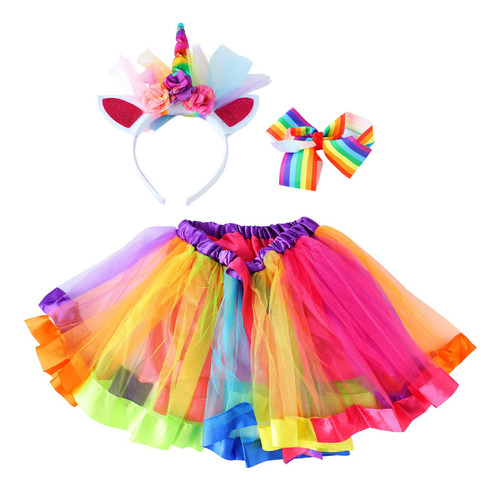 Conjunto De Disfraz De Ballet Para Niña Con Falda Colorida P