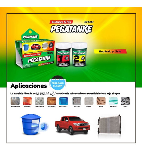 Imagen 2 de 6 de Soldadura Al Frio Pegatanke Negro 250 Kg 300°c