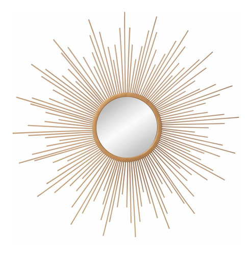 Espejo Decorativo Pared Rayo Solar Dorado 30.2 In