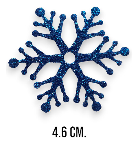 Copos De Nieve Frozen - Goma Eva Glitter (40 U Total) Celeste Copos De Nieve Frozen 4.6 Cm.