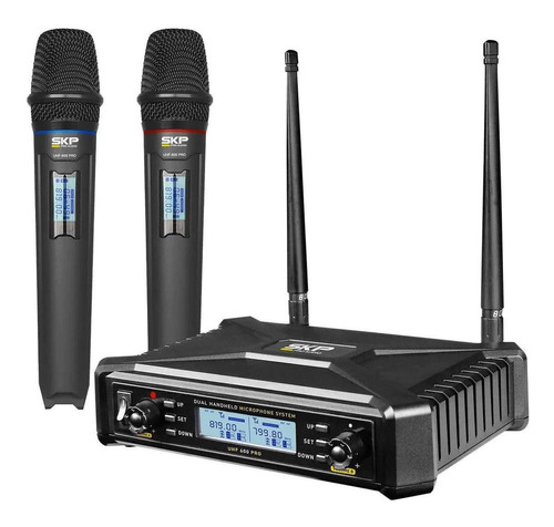 Microfono Inalambrico Doble Skp Uhf 600 Pro