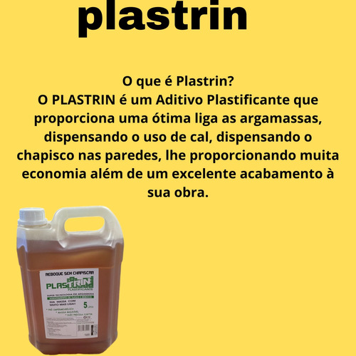 5lts Plastrin Plastificante Para Assentamento De Tijolo