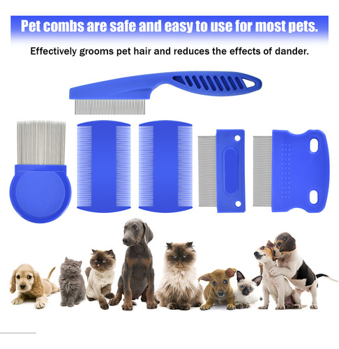 6 Peines Antipulgas Para Gatos Y Perros, Para Mascotas, PuLG