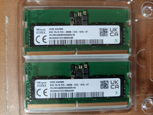 Memoria Ram 16 Gb Ddr5 - 4800 Sodimm - 2400 Mhz  Laptop