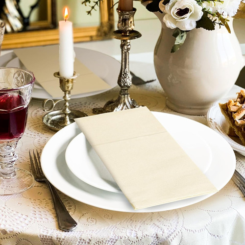 100 Servilletas Desechables Kammak Color Beige Para Navidad