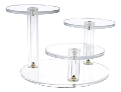 3 Soporte De Acrílico Redondo Soporte De Exhibición Claro