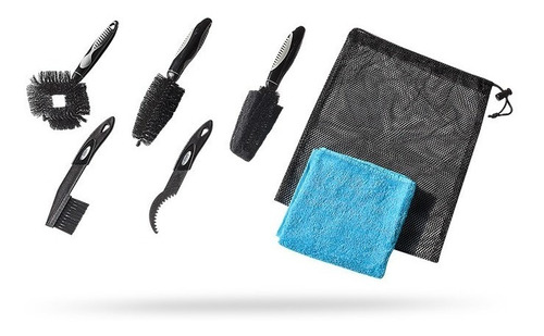 Kit De Limpeza Shimano Pro Com 5 Escovas E 1 Toalha