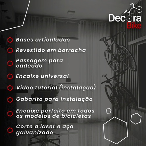 Imagem 9 de 10 de 4 Suportes De Parede P/ Bicicletas Mtb Speed Bmx Tt E Urbana
