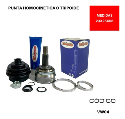 Punta Tripoide Volkswagen Caribe Diesel 1.6 1981