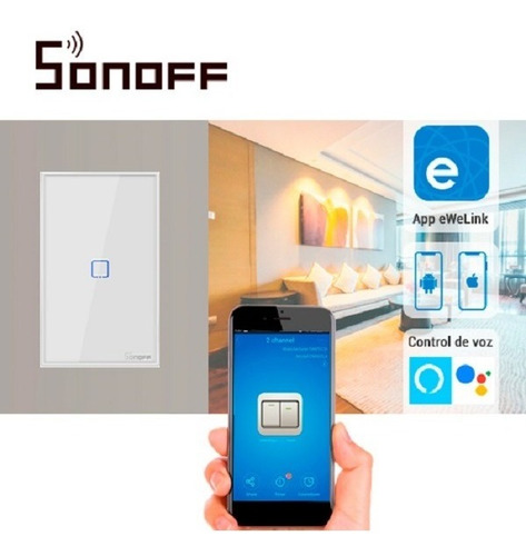 Apagador De Pared Touch On/off Sonoff T2us1c Smart Wifi