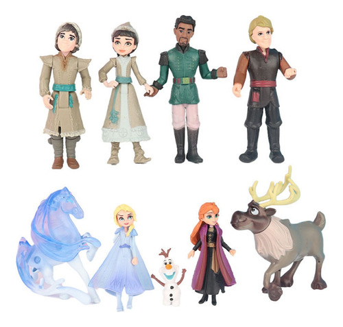 9pcs Frozen Princess Elsa Anna Kristoff Olaf Figura Juguete 