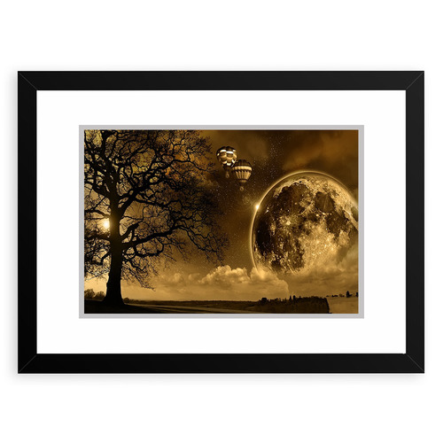 Quadro Paisagem Lua 23x33 Cm