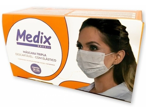 Mascara Descartável Hospitalar Medix Anvisa Kit 2 Caixas Cor Branco