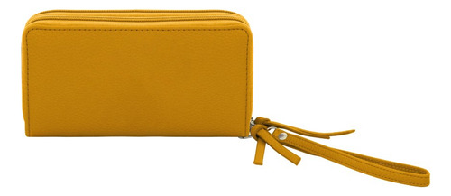 Billetera Fichero Mujer Cuero Sintetico Monedero Tarjetero Color Maiz Diseño De La Tela Liso