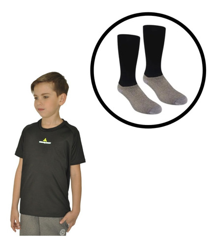 Remera Deportiva Niño Lycra Urban Luxury +medias De Futbol