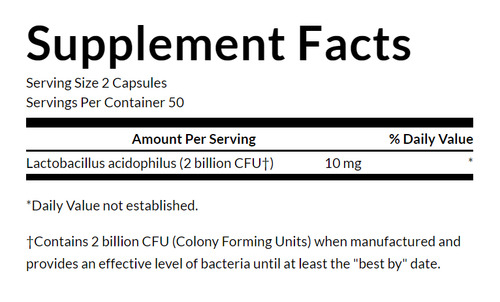 Probiotico Lactobacillus Acidophilus 1b X 100 Caps - Swanson Sin Sabor