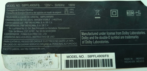 Fuente Driver Inverter De Led Philips 58pfl4909/f8 (Usado)