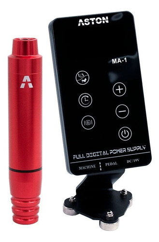 Kit Aston Pen Create + Fonte Digital Ma-1 Tattoo Cor Vermelho